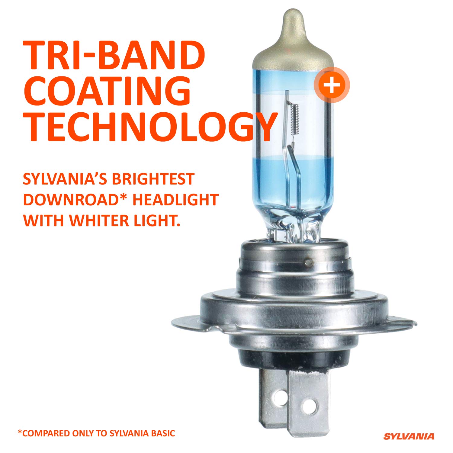 SYLVANIA H7 SilverStar Ultra High Performance Halogen Headlight Bulb, High Beam, Low Beam