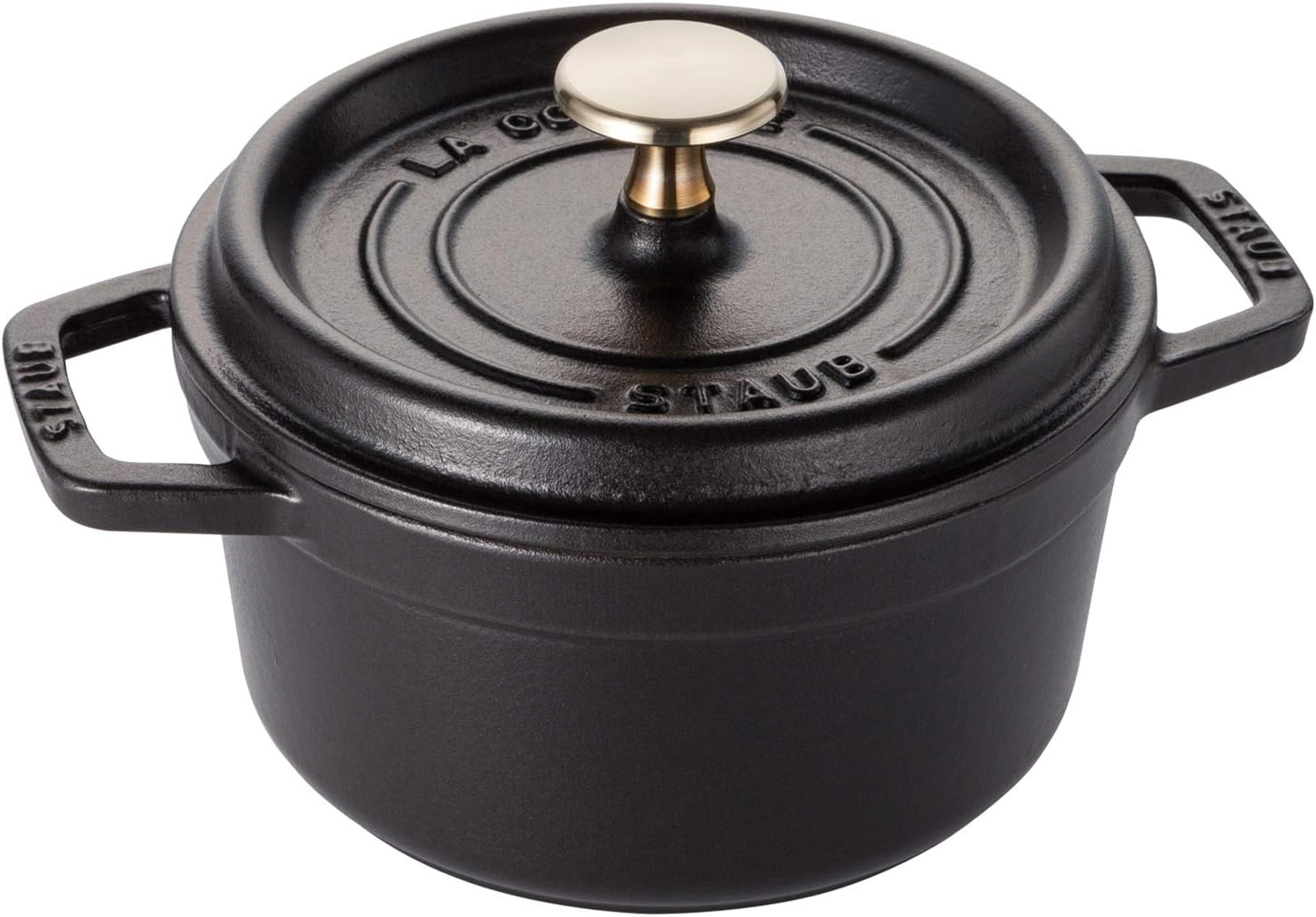 Staub 1101625 Round Cocotte Pot, 16 cm, Matt Black by Staub