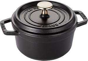 Staub 1101625 Round Cocotte Pot, 16 cm, Matt Black by Staub