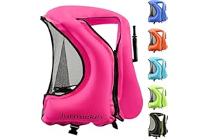 JURMICKEY Snorkel Vest for Adults, Inflatable Snorkeling Vest for Men & Women, Portable Swim Jacket & Buoyancy Vest for Snorkeling, Swimming, Kayaking, Boating