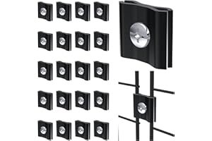 NACETURE 20 Pack Black Gridwall Joining Clips Accessories – Grid Wall Panel Connectors for 3–6mm Wire Grid Panels, Heavy Duty Wall Grid Clips, Easy Install Display