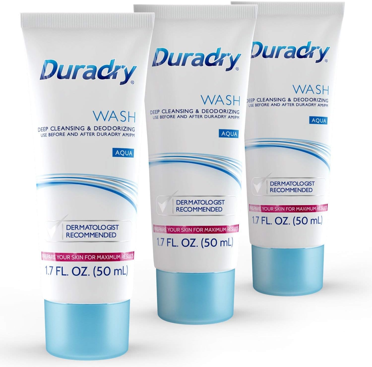 Duradry Wash 50mL Odor Control - Deep Cleansing and Deodorizing. Neutralizes and Controls Odors while Nourishing your Skin (3-Pack)