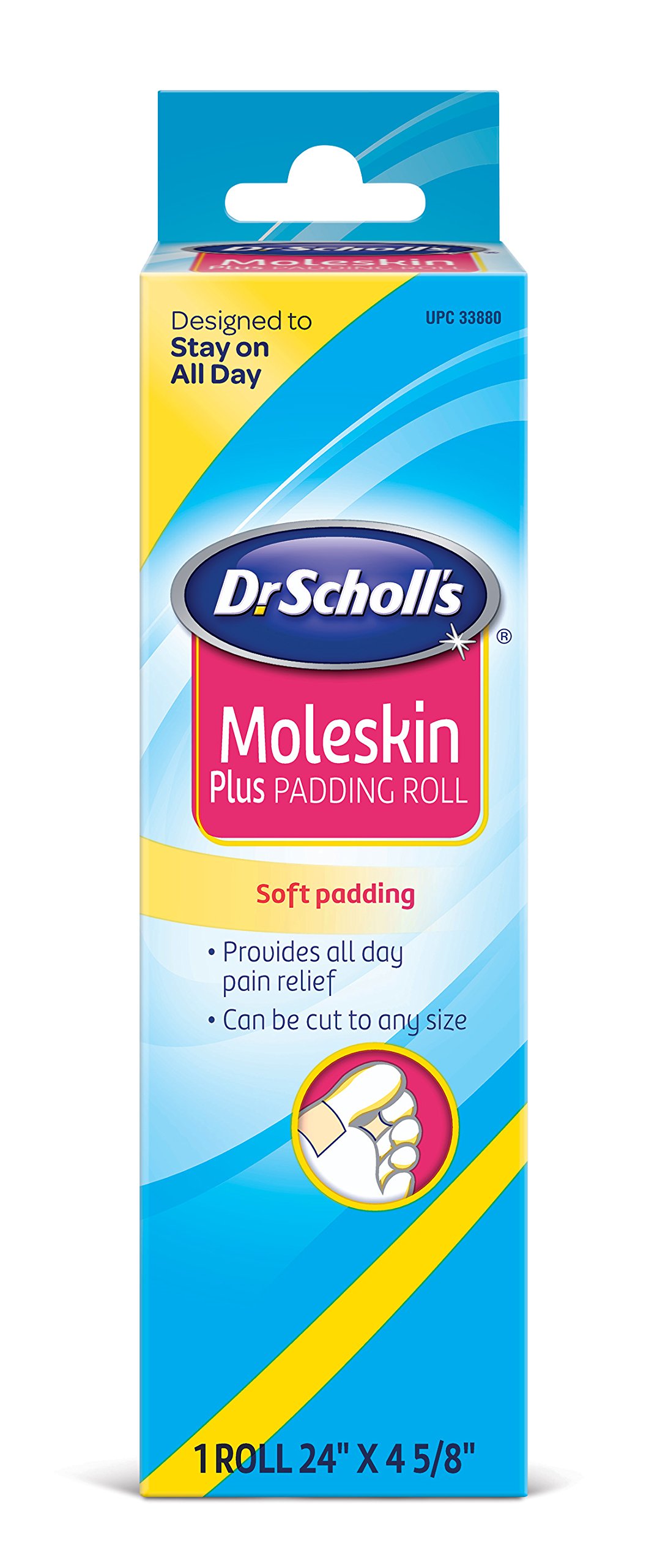 Dr. Scholl's Moleskin Plus 24" x 4 5/8" Padding Roll, 1 Count