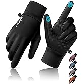 rivmount Water-Resistant Winter Gloves Touch Screen, Women Men Thermal Warm Gloves Suit for Cold Weather Running, Cycling, Hiking, Bike, Ski, Snow, Driving, Work, Outdoor Size S M L XL XXL Black Gray