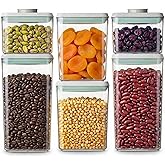 Pop Airtight Food Storage Containers Set with Lids, 6 Pcs Stackable One Button Opening Food Containers Kitchen Pantry Organization and Storage, BPA Free Stackable Cereal Container (0.5, 1.2, 1.8qt)*2