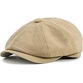 BOTVELA Men's Newsboy Gatsby Hat Cotton Vintage Flat Ivy Cabbie Cap