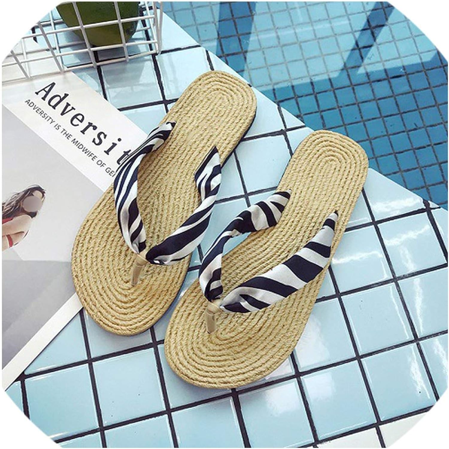 rattan flip flops