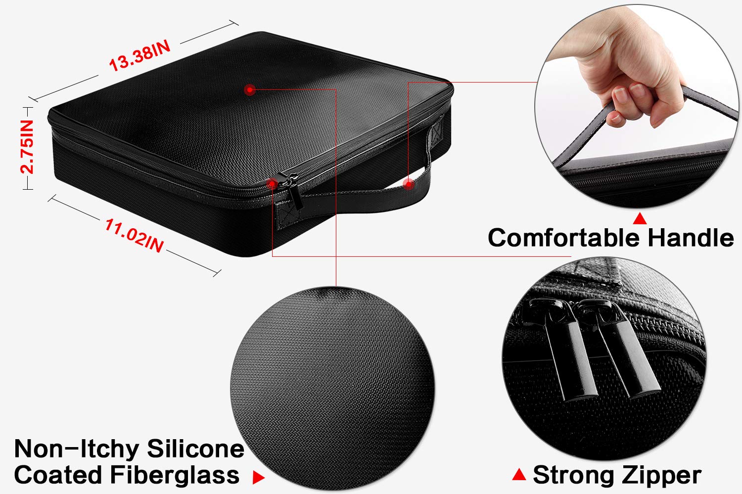 Fireproof Battery Storage Organizer Case with Battery Tester (BT168), Waterproof Explosion-Proof Box Holder Bag Fits for 250+ Batteries AA AAA AAAA 9V C D Lithium 3V LR44 CR2 CR1632 CR2032 CR123A