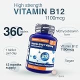 Zipvit High Strength Vitamin B12 1100mcg, 360 Vegan Tablets, Energy Support view 4