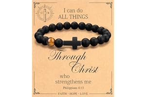 PADERAST Cross Bracelet for Men Boys, Graduation Baptism First Communion Confirmation Gifts for Boys Teenage, Graduation Gifts 2024 High School College 8th Grade for Him, Christian Gifts for Men Teens Dad Grandchildren Faith