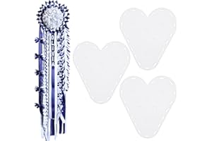 Quzzil 3 Pcs Heavy Duty Homecoming Mum Supplies 13.8 Inch Heart Style Mum Paper Backers Large Cardboard Disc for Homecoming Week Party Decorations