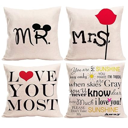 Amazon Com Nykkola Soild Mr Mrs Right Love You Most Linen Throw