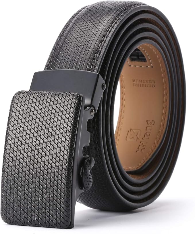 X XHtang Men's Ratchet Belt with Genuine Leather, Slide Belt for men 1
