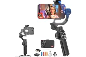 ZHIYUN Smooth 5S AI Pro Gimbal Stabilizer for Smartphone 3-Axis Phone Gimbal with AI Tracker, Magnetic/Built-in Fill Light, Storage Bag, iPhone Stabilizer for Video Recording Filming Vlogging