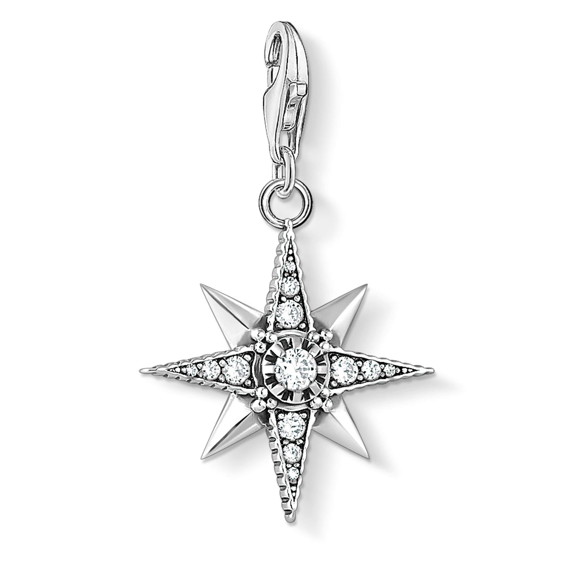 Thomas Sabo Women Charm Pendant Royalty Star 925 Sterling Silver 1756-643-14