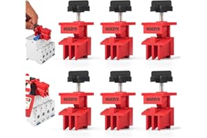 BOZZYS Multi-Pole Circuit Breaker Lockout 6-Pack | Tool-Free Breaker Lock | Fits Most 2-3 Pole Breakers (Toggle 0.6" Thick) | Loto Locks & Tag Compatible for Lock Out Tag Out Kit