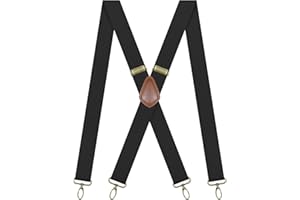 Suspenders for Men Heavy Duty Mens Suspenders with 4 Vintage Bronze Swivel Hooks Elastic Braces for Work Casual 1.4 Inch