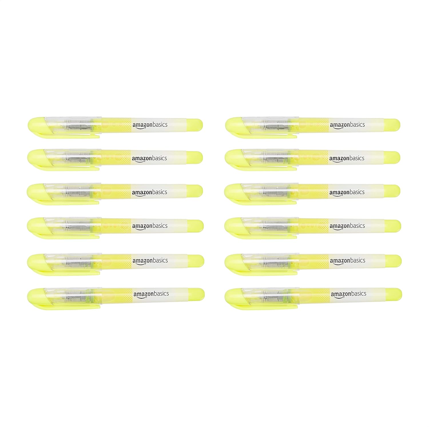  Basics Liquid Ink Highlighters - Chisel Tip, Yellow, 12-Pack : Office Products