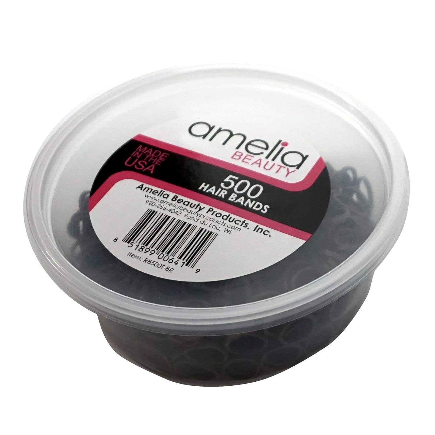 500 Count Rubber Bands in Re-closable Container for Ponytails and Braids (Black): Beauty