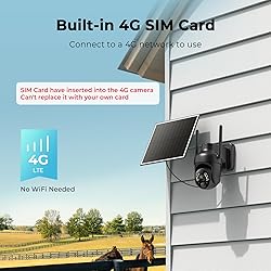 Tefrio No WiFi Security Camera with Built-in 4G LTE