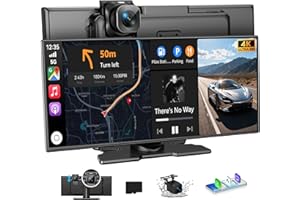 Carplay Screen for Car 11.5" Largest Wireless HD Screen for Carplay & Android Auto Car Stereo with 4K Dash Cam 1080P Backup C