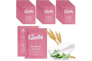 Gisdo 50 Pcs Fragrance Free, Plant Based Wet Wipes, Aloe Vera for Butt, Hands, Face Cleaning, Sufficient Quantity, Individual Wrapped, Portable Size, Ideal for Daily Use