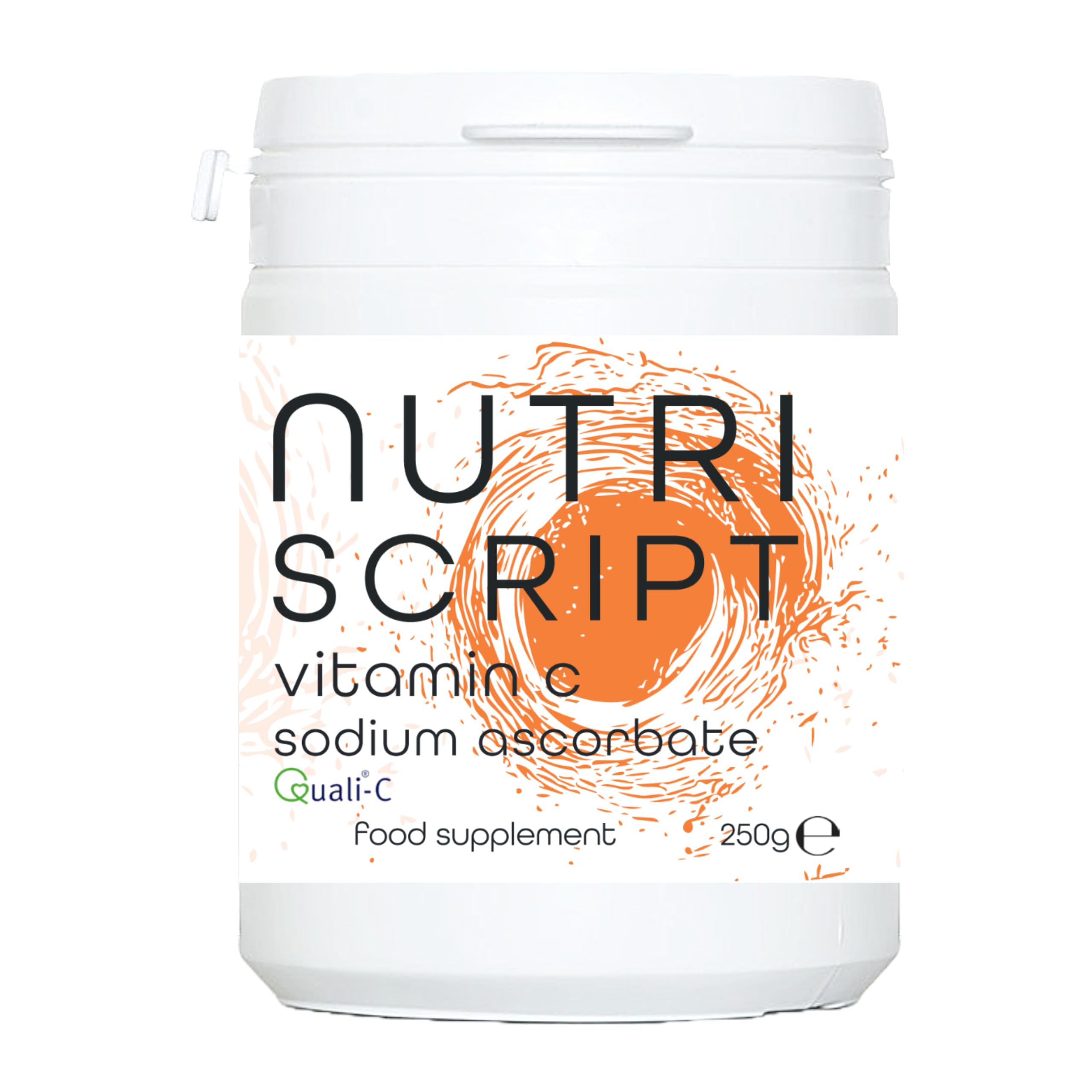 Vitamin C Powder – 250g Sodium Ascorbate – Nutriscript 100% Pure British Pharmaceutical Grade Buffered Vitamin C - Quali-C
