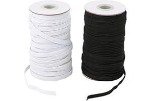 EVYIENEN Flat Elastic Band for Sewing, 1/8"100 Yards High Elasticity Elastic Cord Black＆White Elastic Rope Knit Elastic Spool for DIY Sewing Arts and Crafts