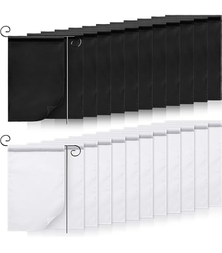 FLAGLINK Schwarze Blanko-Gartenflaggen – 12 Stück, 30,5 X 45,7 Cm, Doppelseitig & Wetterfest Zum Selbergestalten