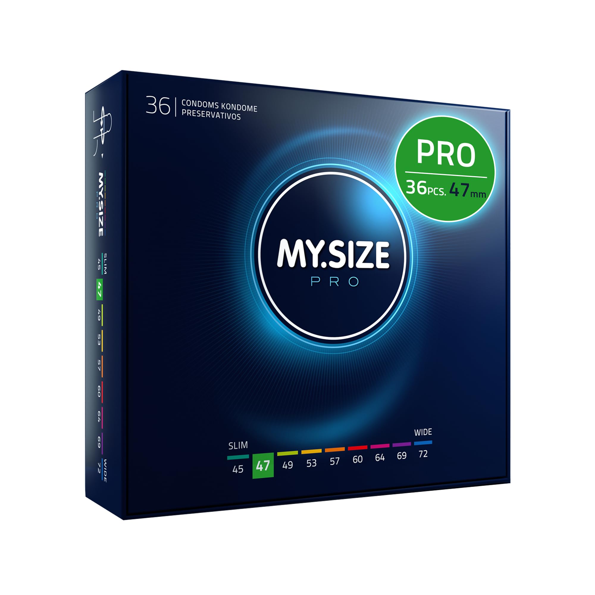 MY.SIZE PRO Condom Size 1, 47 mm, 36 Condoms - Perfect fit and a Suitable Size for Everybody