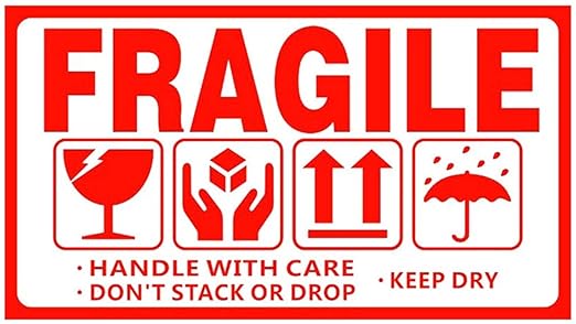 Fragile/Keep Dry/This Side Up/Upwards/Pressure Label 2"x3" (100
