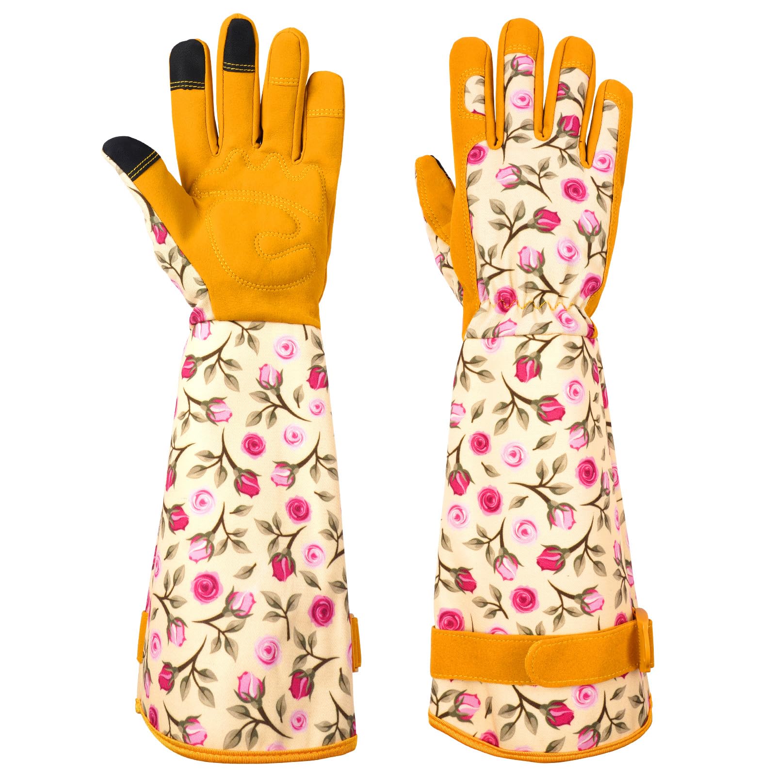 Ainiv Yellow Thorn-Proof Gardening Gloves for Women - Lightweight Yard and Outdoor Work Protection (Large)