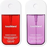 Touchland Power Essence Hydrating Body & Hair Fragrance, SOFT SOLACE DUO (Golden Amber + Cashmere Woods), 2 FL. OZ. Travel Size Body Mist (Set of 2)