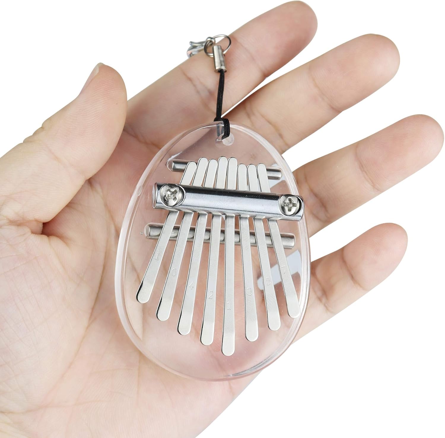 Alnicov Acrylic 8 Keys Kalimba Thumb Piano,MiNi Finger Piano,with lanyard Suitable for Beginners in Birthday Christmas
