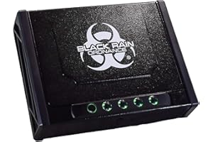 BLACK RAIN ORDNANCE Gun Safe for Handguns, w/Biometric Fingerprint or Keypad Lock, Hardened Steel Lock Box for Home, Bedside, & Vehicle