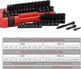 CASOMAN 3/8" Drive Impact Socket Set 49 Pc SAE Metric 6 Point Cr-V Steel Tool view 2