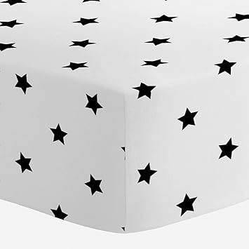 black and white fitted crib sheet