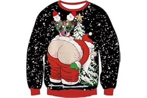 uideazone Ugly Sweatshirts for Men Women Christmas 3D Funny Pullovers for Xmas
