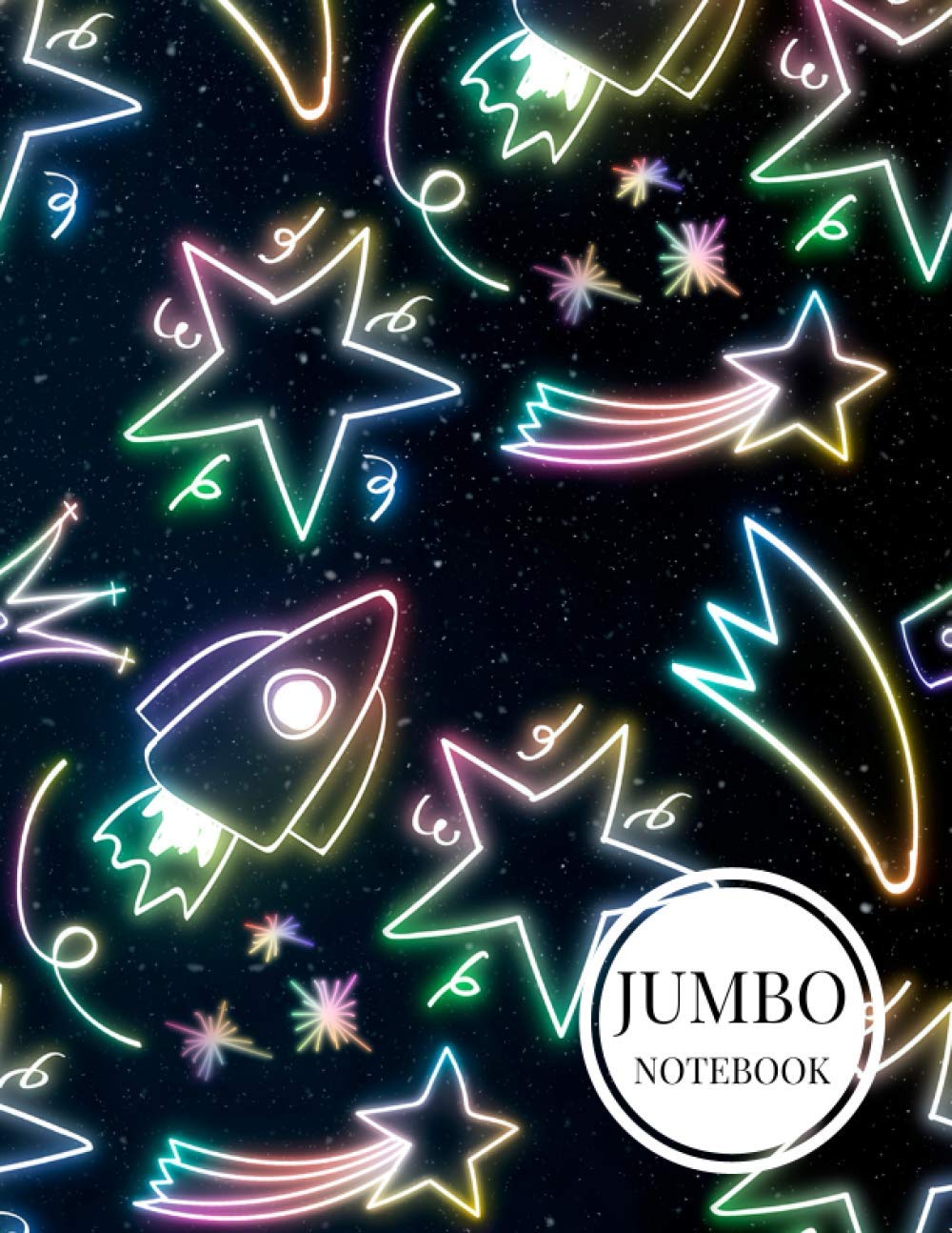 Jumbo Notebook: 500 Pages College Ruled Lined Jumbo Sized Notebook | Neon Theme