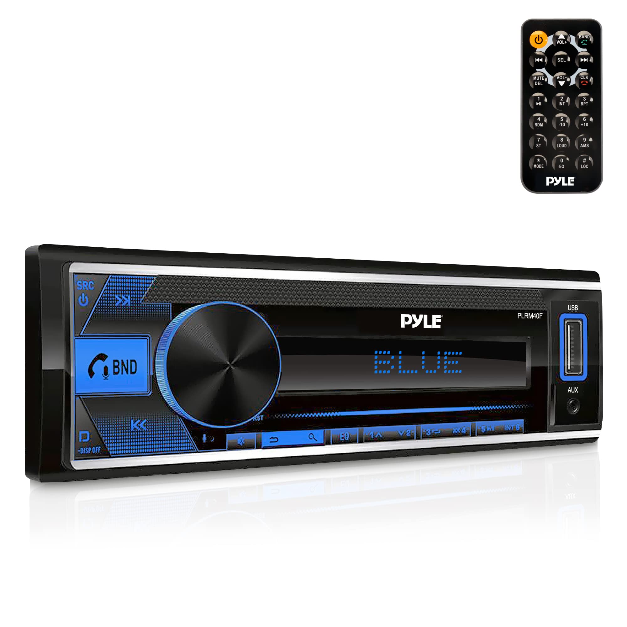Photo 1 of Pyle Bluetooth Stereo Receiver Power Amplifier- AM/ FM/ MP3/ USB/ AUX Stereo Receiver, Single DIN, 30 Preset Memory Stations, LCD Display with Remote Control, Headunit For Cars And Vehicles - PLRM40F