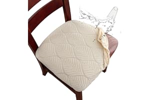 Genina Waterproof Dining Room Chair Cover Set of 2, Stretch Jacquard Seat Covers for Dining Room Chairs, Kitchen Parsons Chair Covers Slipcover Protector