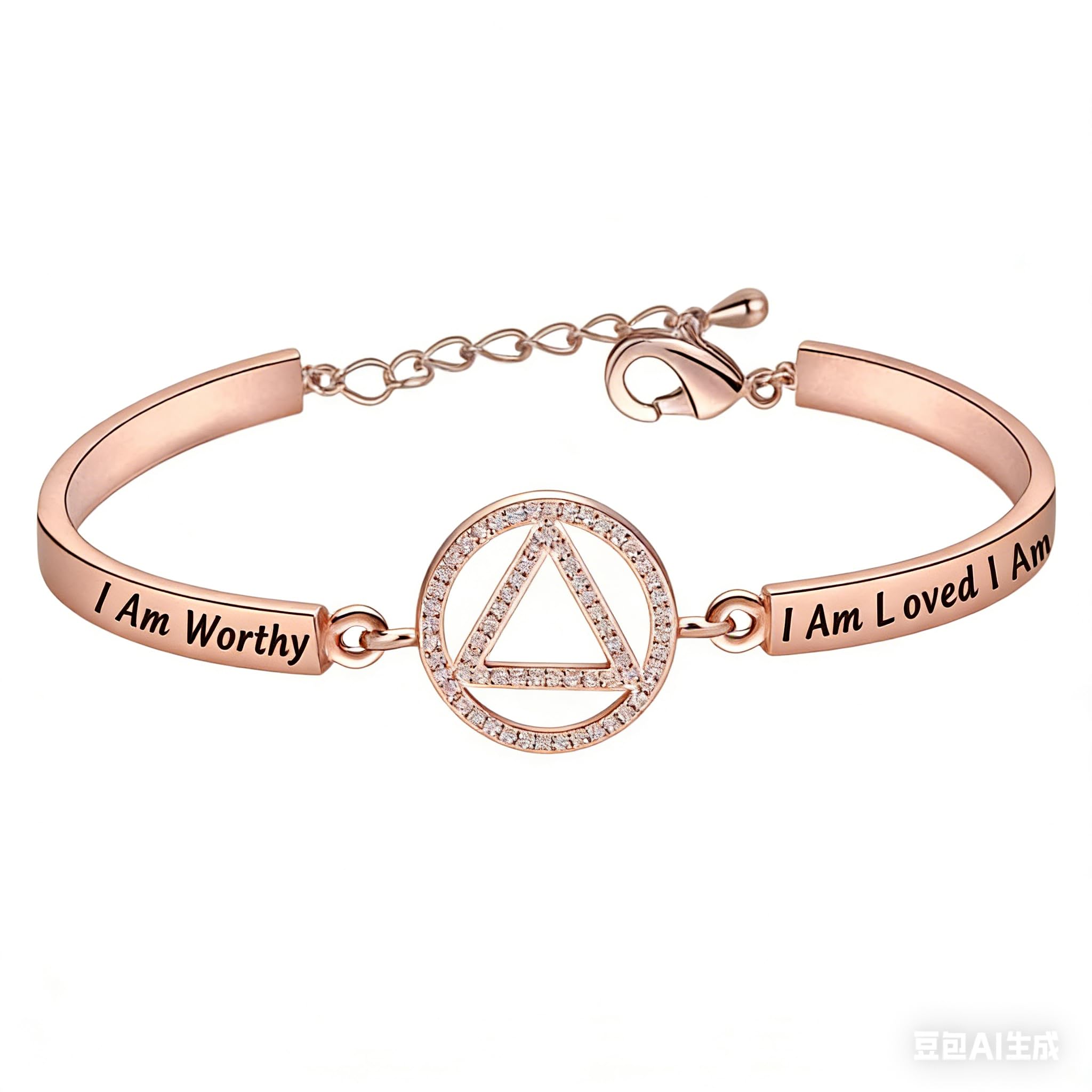 BNQL Alcoholics Anonymous Bracelet AA Sobriety Gifts Sobriety Recovery Bracelet Sober Gifts for Women (SILVER)