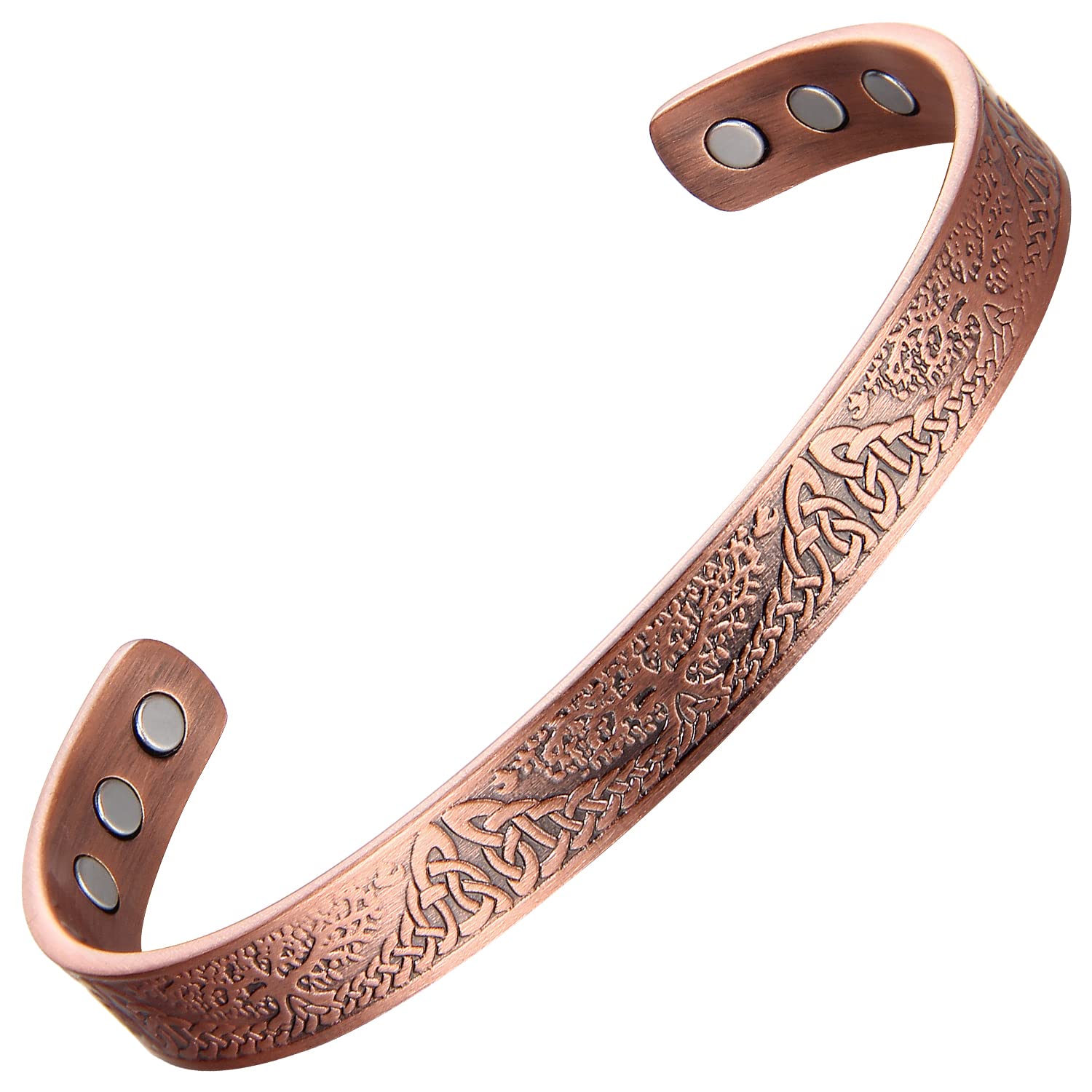 MagEnergy Copper Magnetic Bracelet for Women, 99.99% Pure Copper Cuff Bangle with 3500 Gauss Magnets, Adjustable Brazaletes with Jewelry Box