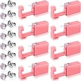8 Pieces Self Ear Piercing Tool Disposable Ear Piercing Kit Safety Portable Ear Nose Mouse Piercing Tools with Crystal Ear St