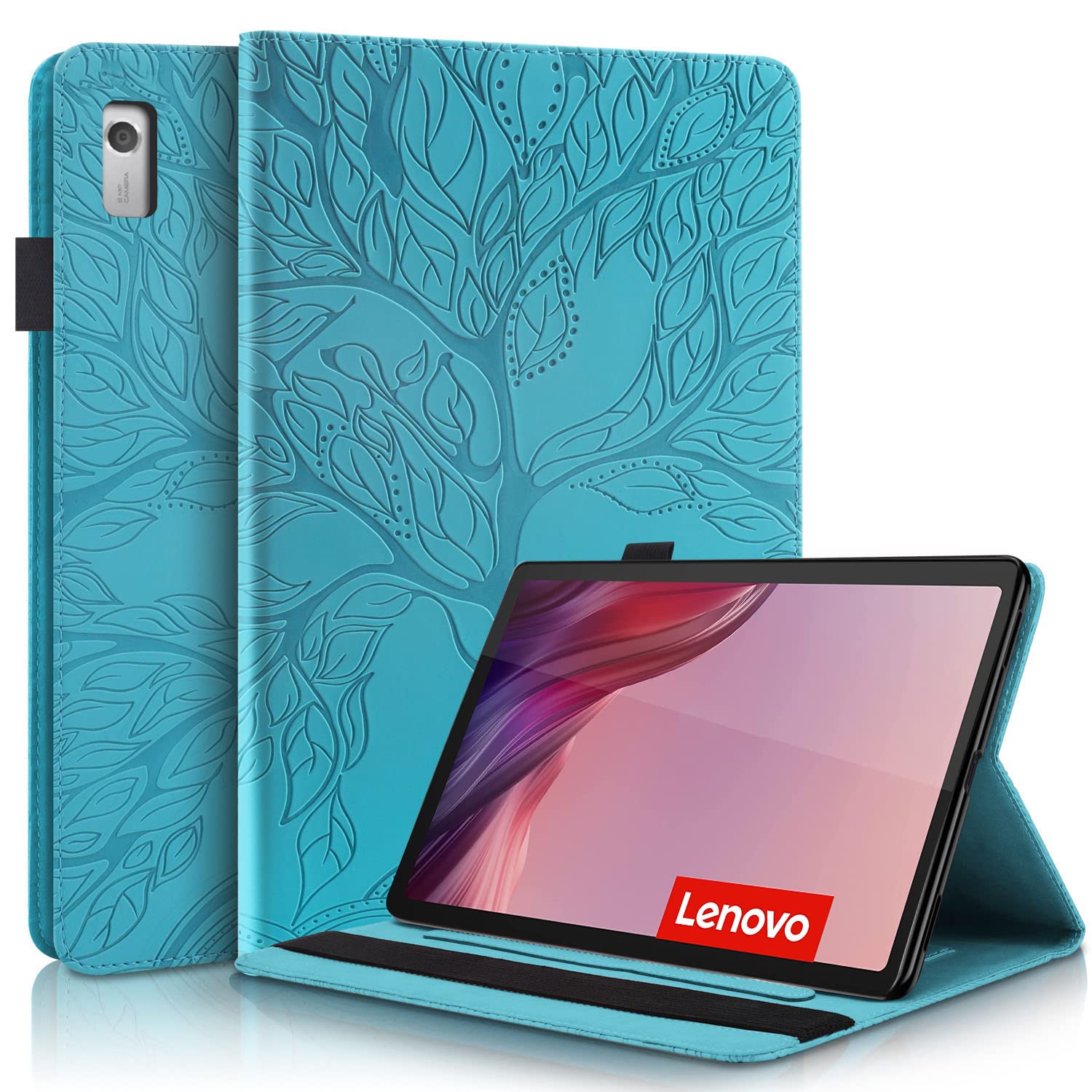 Succtopy Case for Lenovo Tab M9 HD 9 Inch 2023 TB-310FU Folio Flip Wallet PU Leather Cover with Pen Holder Protective Tablet Case with Stand Function for Lenovo Tab M9 HD 2023 Blue — image 1