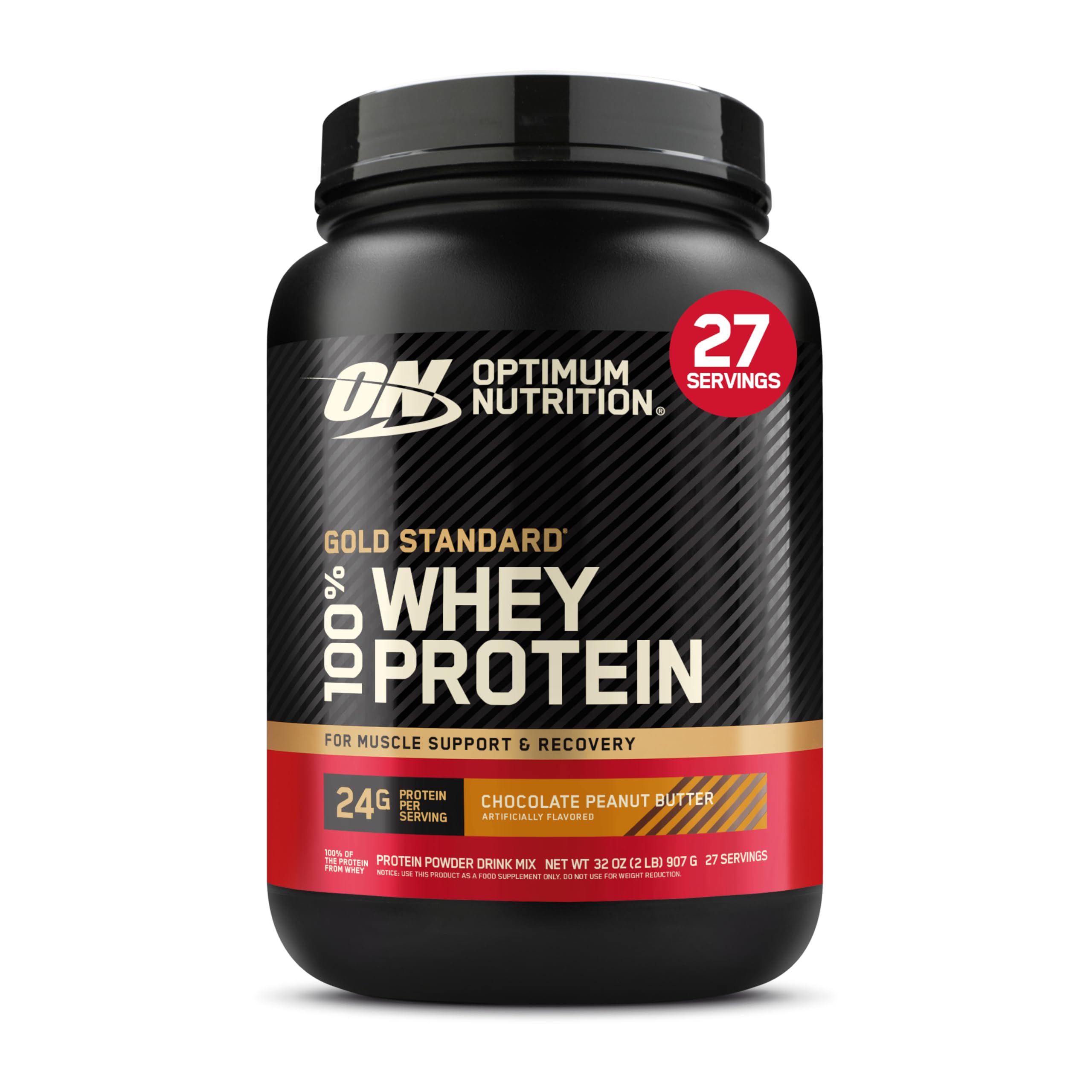Optimum Nutrition Gold Standard 100% Whey Protein Powder, Chocolate Peanut Butter, 2 Pound (Packaging May Vary)