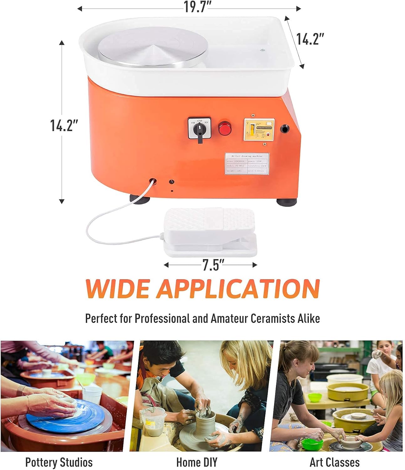 CO-Z 10 inches Pottery Wheel Machine, Electric Pottery Ceramic Forming Machine for Adults and Beginners, DIY Clay Spinning Wheel and Throwing Wheel Pottery with Foot Pedal, Clay Sculpting Tool Set