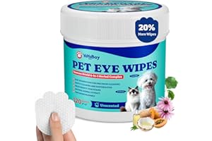 YoYoBay Dog Eye Wipes for Tear Stain Remover – 120 Pet Eye Wipes with Herbal Complex, Dual-Texture Pads for Dogs & Cats, Clean Discharge & Crust, Soothe Eyes, Biodegradable, Vet-Approved