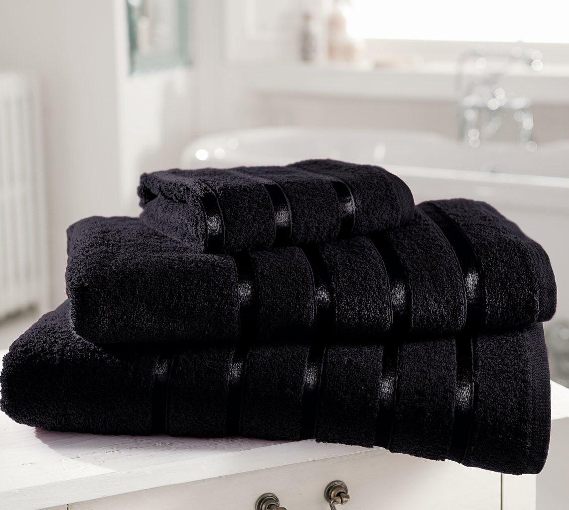 GC GAVENO CAVAILIA Gaveno Cavailia Egyptian Cotton Thick Absorbent 500 GSM Kensington Black, Pack of 3-Bath Sheet