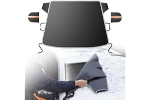 DooGooCoo [Upgraded 7-Layer Car Windshield Snow Cover, [Efficient Winter Protection] Against Snow, Ice, Frost and Water, [Mil